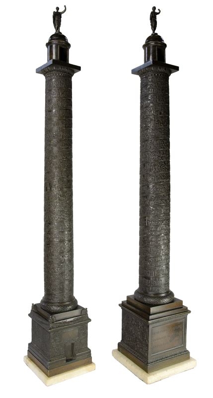 Trajan's Column & Antonine Column, Rome pair, patinated ...