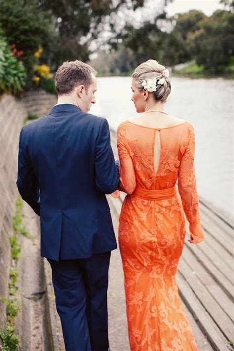 Fall Wedding Colors With Lush Details Modwedding Orange Dress