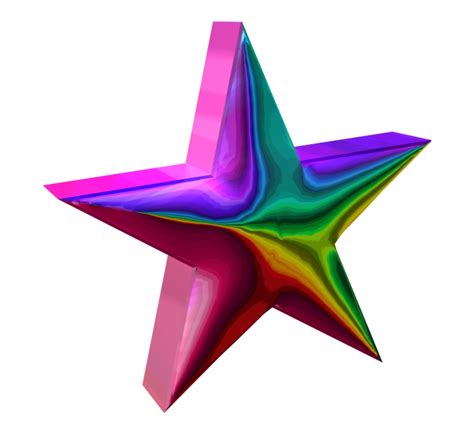 3d Rainbow Star 12 3d Star Logo Png Clip Art Library