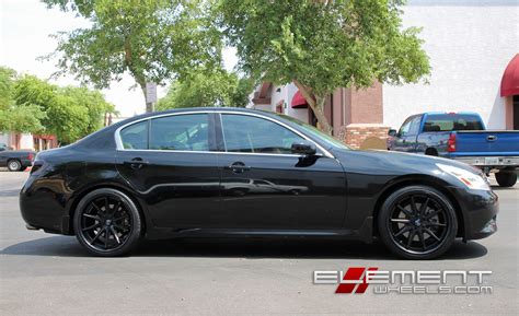 20 Inch Staggered Rohana Rc10 All Matte Black On 2008 Infiniti G35