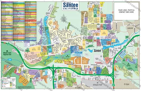 Santee Map San Diego County Ca Otto Maps