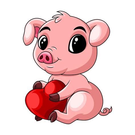 Cute Baby Pig Cartoon Sitting 21704146 Vector Art At Vecteezy