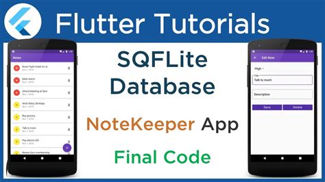 Flutter Sqflite Example Complete Notekeeper App Crud Operation In