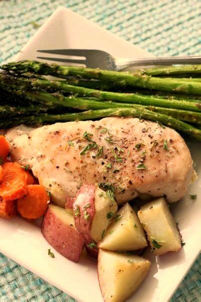 Turns out that if you grab some veggies, maybe a protein, and some sort of sauce or seasoning, then spread them all out on a sheet pan and pop 'em in the oven, that brilliant oven of yours will do all of the work for you. Sheet Pan Garlic Rosemary Chicken and Veggies - My Recipe ...