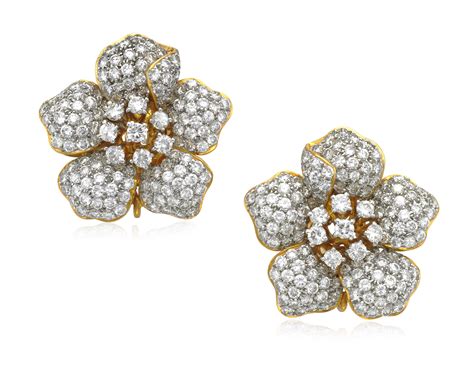 Diamond Flower Earrings Christies