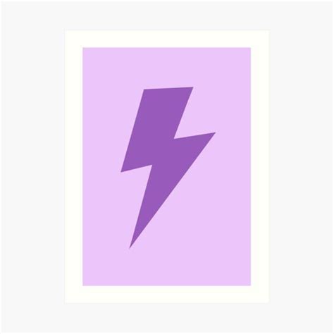 Dark Purple Lightning Bolt On Lilac Purple Art Print By Onethreesix