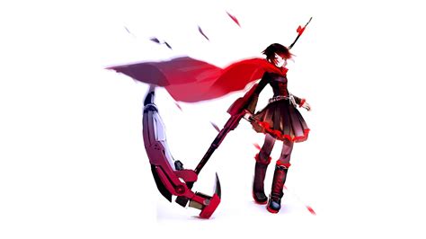 Red Rwby Anime Ruby Rose White Dress Wallpapers Hd