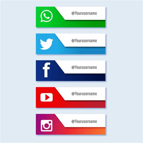 Social Media Lower Third Banner Collection Set 1234368 Vector Art At