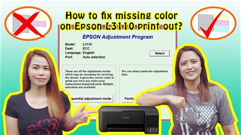 How To Fix Missing Color On Epson L3110 Print Out Printer Missing
