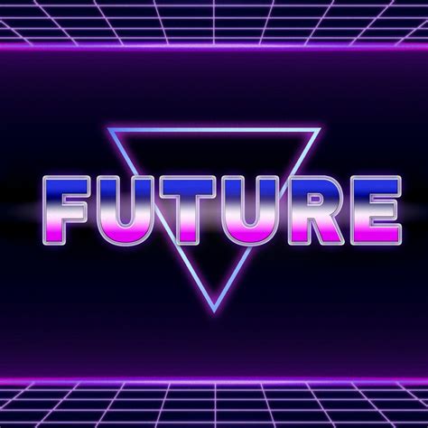 Future Retro Style Word On Futuristic Background Free Image By