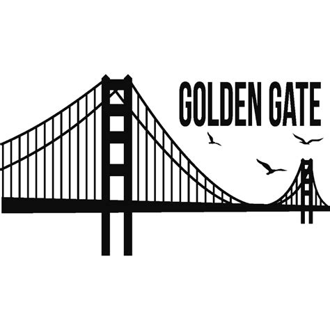 Golden Gate Bridge Sticker Silhouette Bridge Png Download 800800