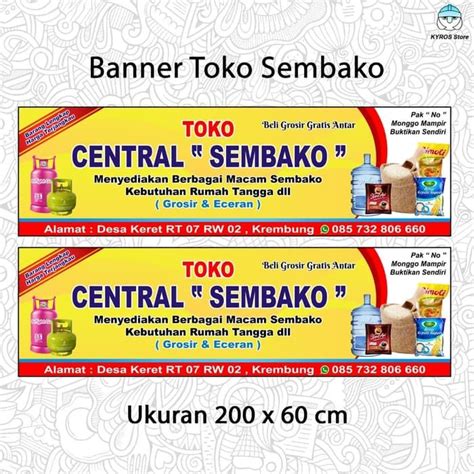 Banner Toko Sembako Simple Desain Banner Toko Kelontong Toko