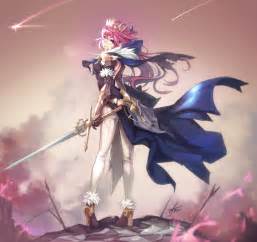Long Hair Pink Hair Anime Anime Girls Armor Sword