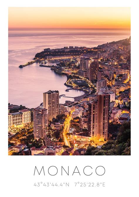 Monaco Poster Print T A4 A3 Etsy