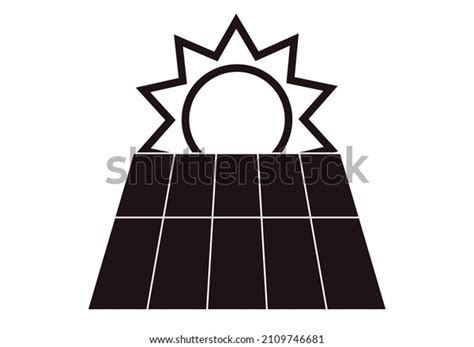 Black Icon Solar Panels Sun Stock Vector Royalty Free 2109746681