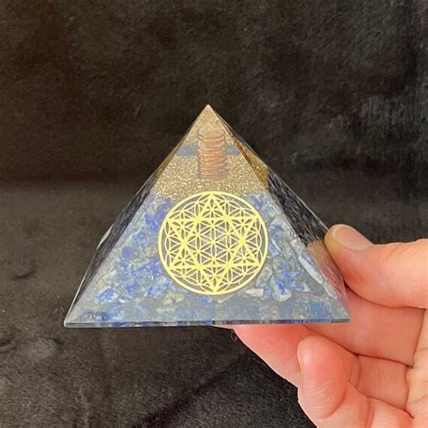 Lapis Lazuli Sacred Geometry Orgonite Pyramid Wp 0001 Etsy