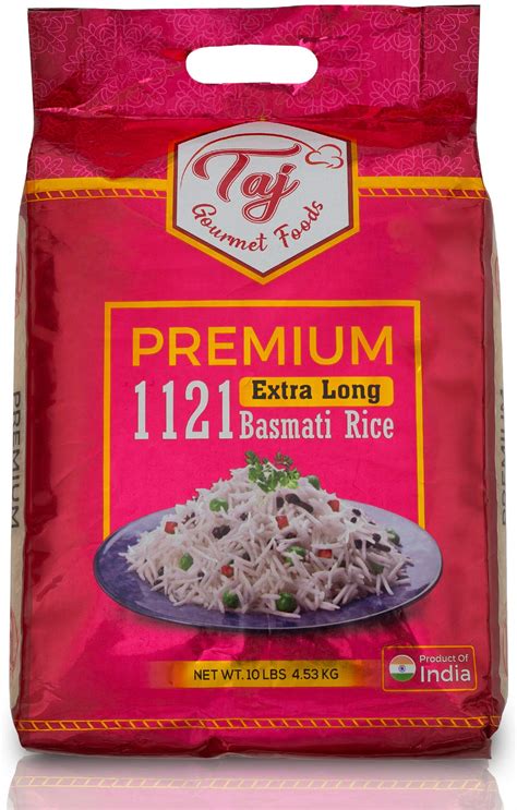 Taj Premium 1121 Basmati Rice Extremely Long Grain 10 Pounds
