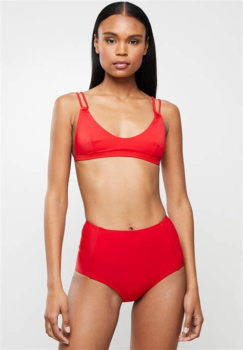 Minimal Scoop Bikini Top Red Missguided Bikinis Superbalist Com
