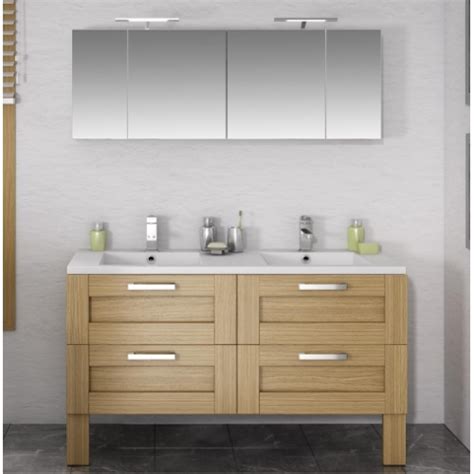 Meuble sous vasque 140 cm. Meuble double vasque 140 cm COSY Baltique Naturel | DISCAC