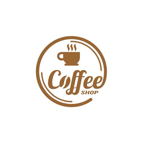 Coffee Shop Logo Flat Logo Design Гравировка