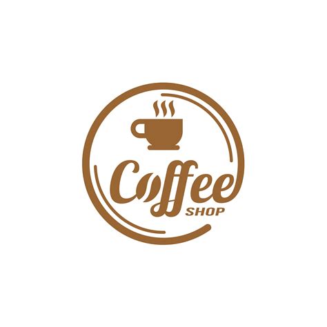 Coffee shop logo, flat logo design. | Гравировка