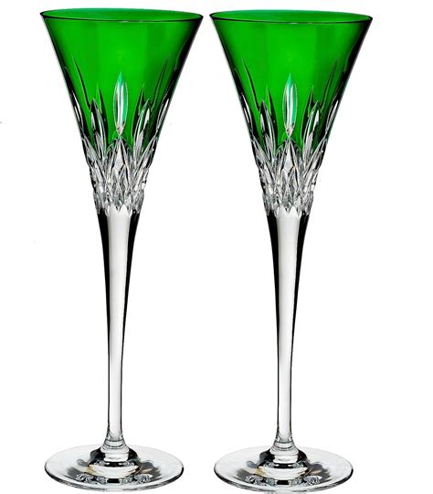 Waterford Lismore Pops 40019533 Emerald Green Pair Crystal Hot Pink Toasting