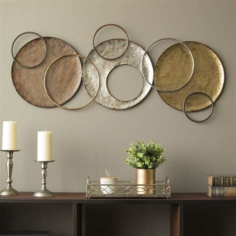 Modern Contemporary Style Abstract Metal Circles Wall Art Sculpture