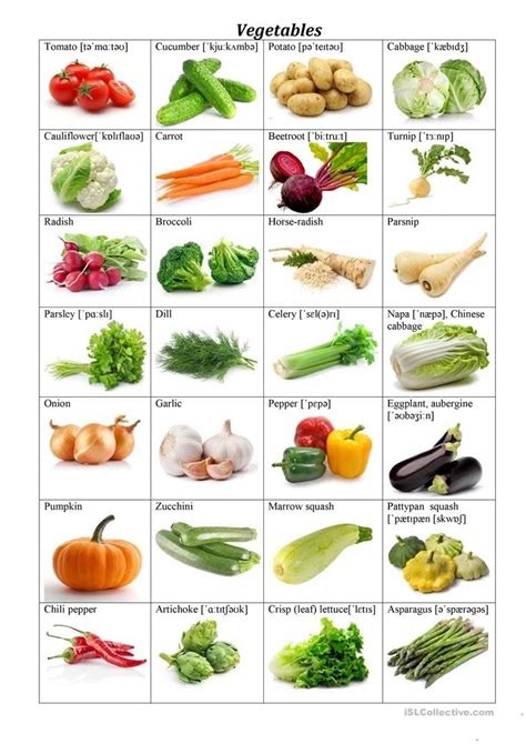 Vegetables Flashcards worksheet - Free ESL printable ...