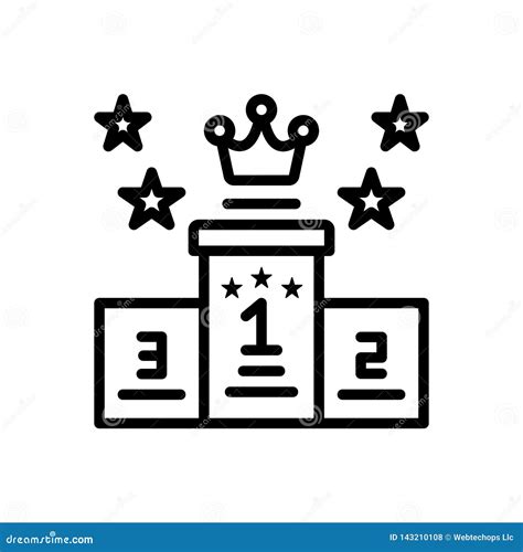 Black Line Icon For Ranking Category And Score Stock Vector