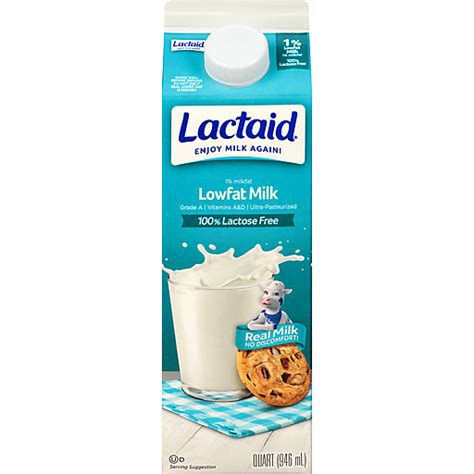 Lactaid Lowfat Milk Qt Carton Lactose Free Clements