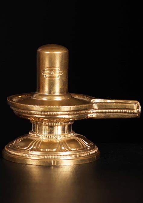 Bronze Shiva Lingam Statue 4" (#74b7): Hindu Gods & Buddha Statues
