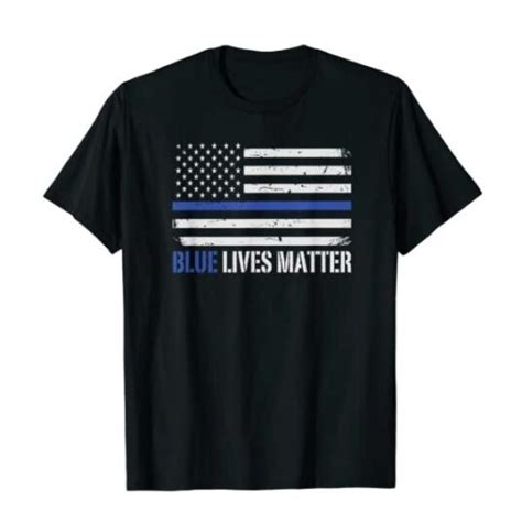 Blue Lives Matter Flag T Shirt Code 3 Garage