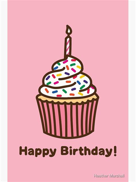 Happy Birthday Cupcake Poster For Sale By Hmarshmello Redbubble