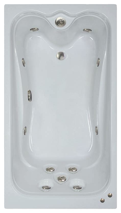 A touch of luxury in a bath that will fit in most restricted spaces. 60"L x 32"W Elite White Whirlpool Bath - Contemporary ...