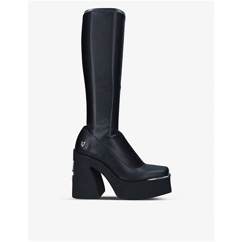 Naked Wolfe Impact Knee Length Platform Boots Black Editorialist