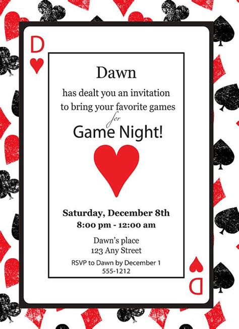 game night casino playing card poker queen  hearts
