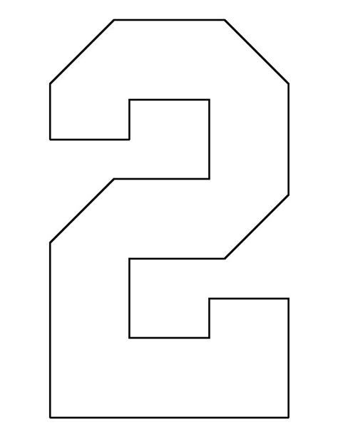 Number 2 Pattern Use The Printable Outline For Crafts Creating