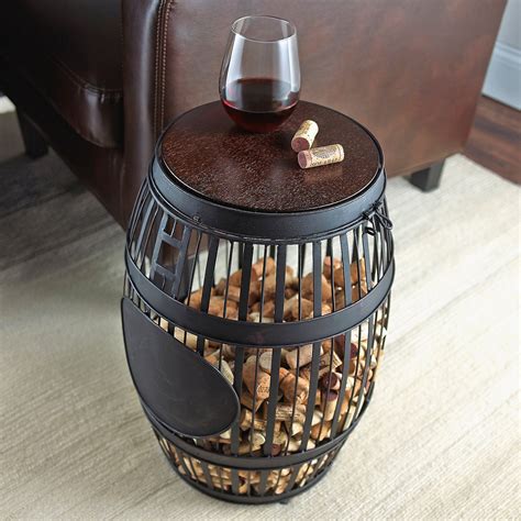 Beer & wine storage & dispensers. Wine Enthusiast Companies Barrel Cork Catcher End Table ...