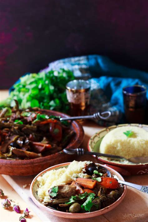 A Plate Of Moroccan Vegetable Tagine With Couscous Yumsome Com