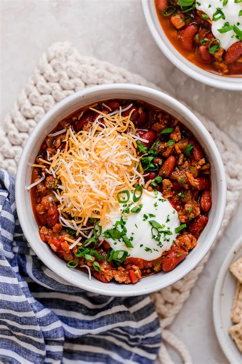 342 calories, 10 g fat (5 g saturated), 38 g carbs, 3 g sugar, 1081 mg. Best Turkey Chili Recipe {Family Friendly} - Cooking Classy