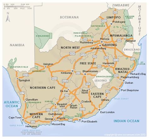South Africa National Roads National Road South Africa South Africa Map