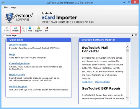 Download Systools Vcard Importer 10