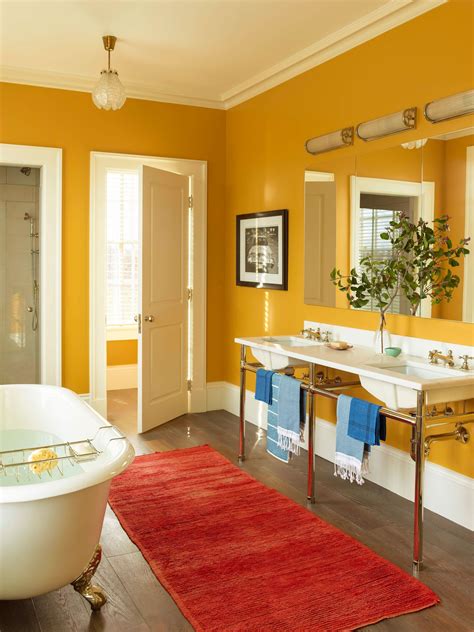 Mustard Gold Bedroom Paint In 2020 Yellow Bathrooms Yellow Bathroom