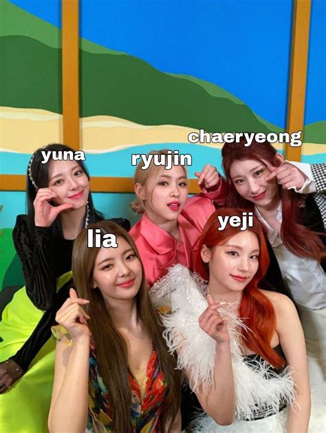 Itzy Ot5 Pics With Members Names Itzy Names Members