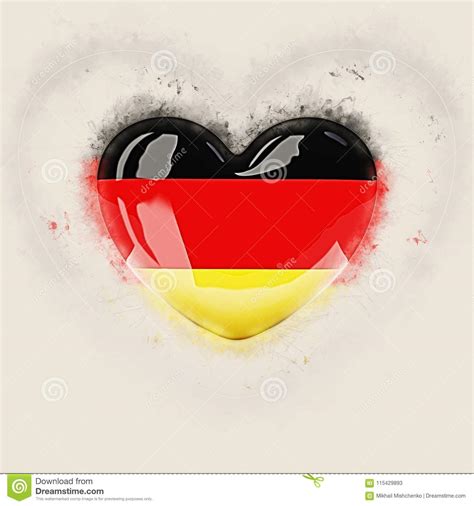 Heart with flag of germany stock illustration. Illustration of patriotism - 115429893
