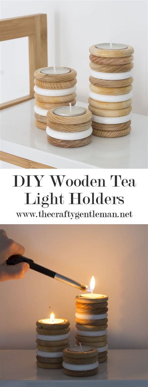 Try filling some pretty glass bowls. DIY Wooden Tealight Holders | Wooden diy, Tea lights, Tea light holder
