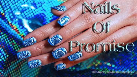 Blue Swirl Live Nail Art Tutorial Nails Of Promise Youtube