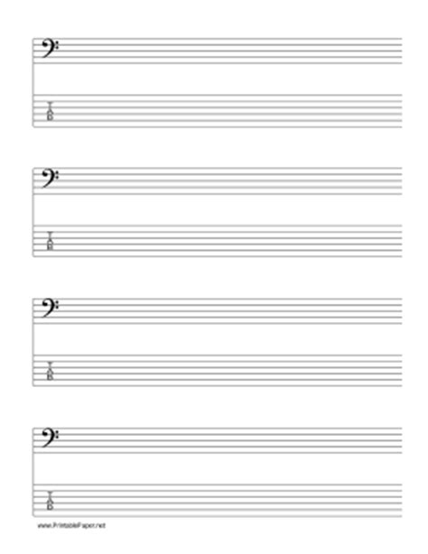 There are four templates to choose from. Printable Staff and Tablature-Bass Clef-6 lines Music Paper