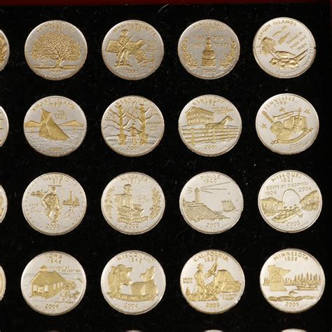 Complete Set Of Gold And Silver Highlighted Statehood Quarters Ebth