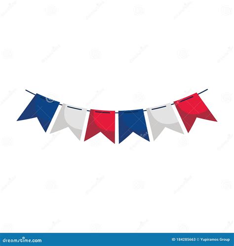 Blue White And Red Banner Pennant Vector Design Stock Vector